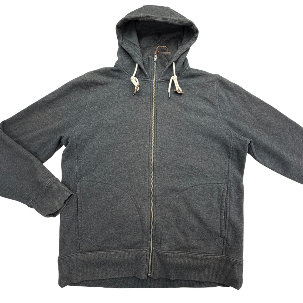 Flint And Tinder Hoodie Mens M Gray Full Zip Hooded 10 Year Fleece Heavyweight